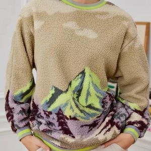 Urban Outfitters Mountain Landscape Sherpa